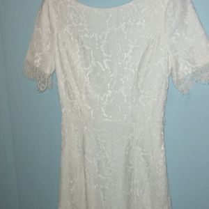 Nikibiki  , small,honeysuckle& vine, lace dress  white